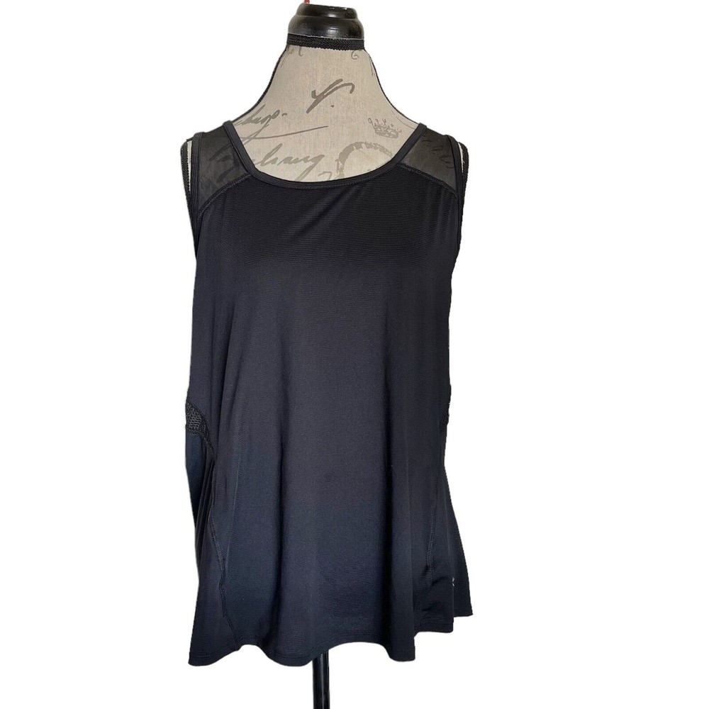 Dri more  Black Tank Top Sz XL  Sz 16 18 Mesh Activewear Athleisure Workout